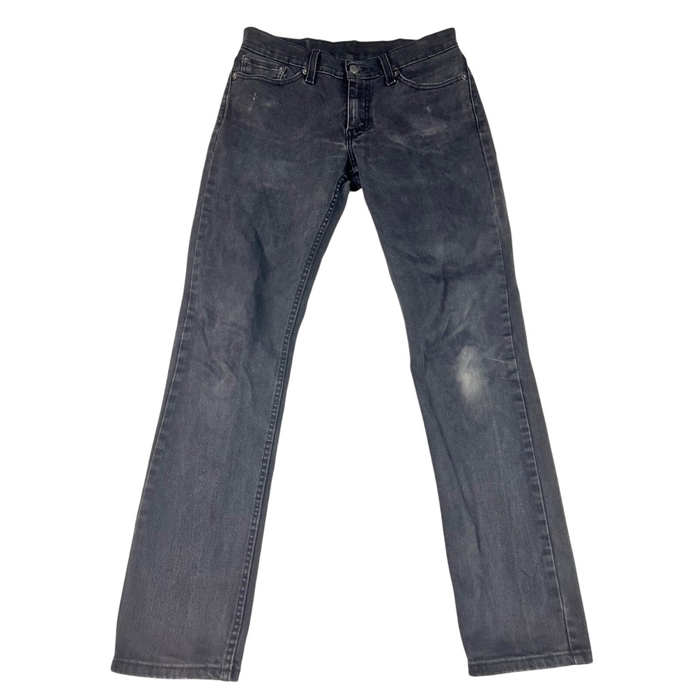 Levi Strauss 511 Slim Fit Jeans Mens 29x31* Faded Black Denim Pants Distressed